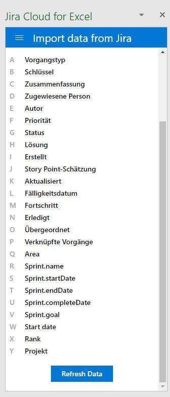 Jira Fields for Excel-Export